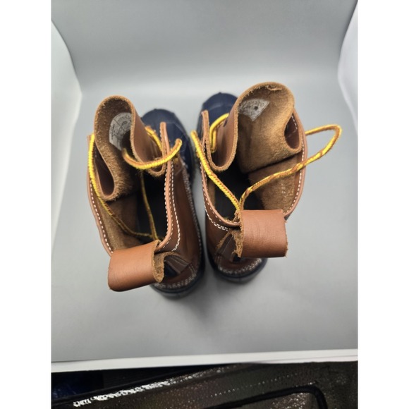 Lands End Duck Boots Women Size 6B Leather Flannel 519244 Lined Lace Up Rain EXC - Picture 6 of 9